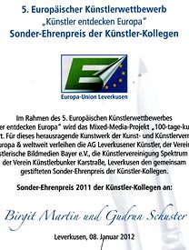 Künstler entdecken Europa Sonderpreis