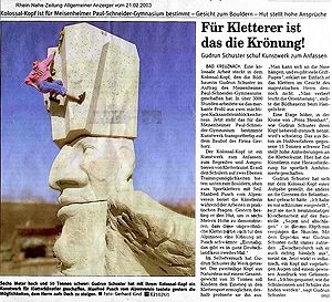 zeitungsartikel :  Für Kletterer ist das die Krönung; mit Bild